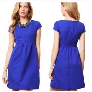 HD in Paris Anthropologie Jacquard Print with Cap Sleeve A-Line Dress, Size 2